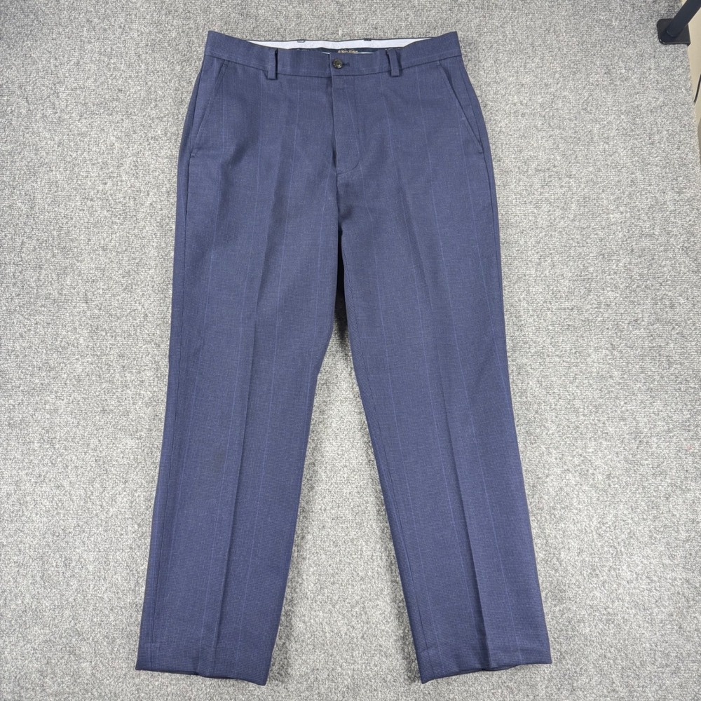Brooks Brothers Clark Advantage Chino Pants Men 33x32 (fits 33x30) Blue Plaid